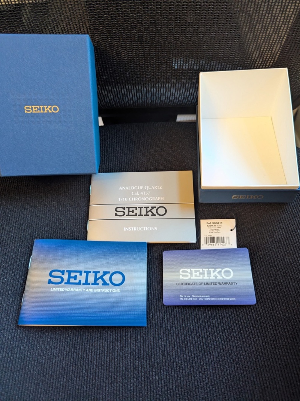 Seiko Men's Chronograph 4T57 Watch Black Dial - no band - Picture 7 of 7